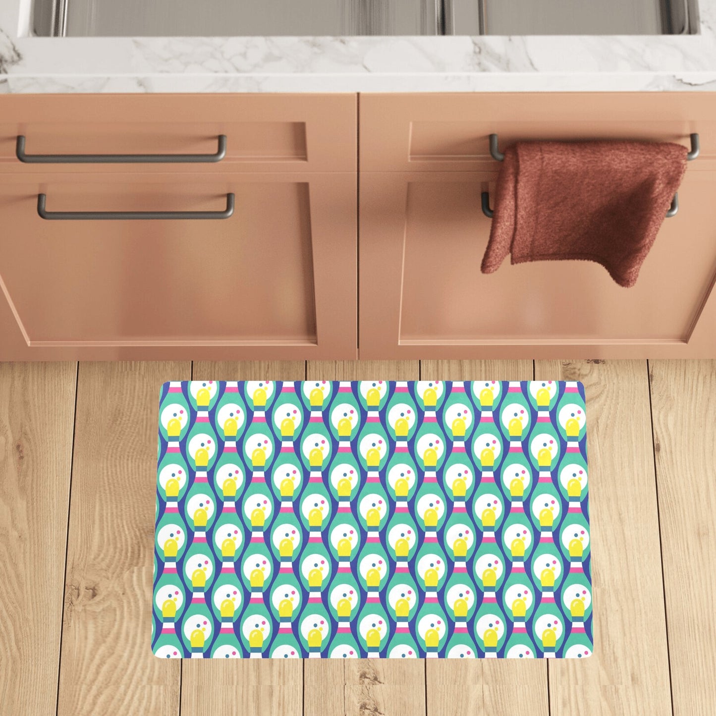 Bowling Pattern Print Design 04 Kitchen Mat