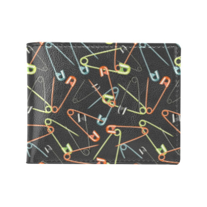 Safety Pin Print Design LKS301 Men's ID Card Wallet