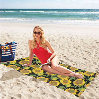 Sunflower Print Design LKS302 Beach Towel 32" x 71"