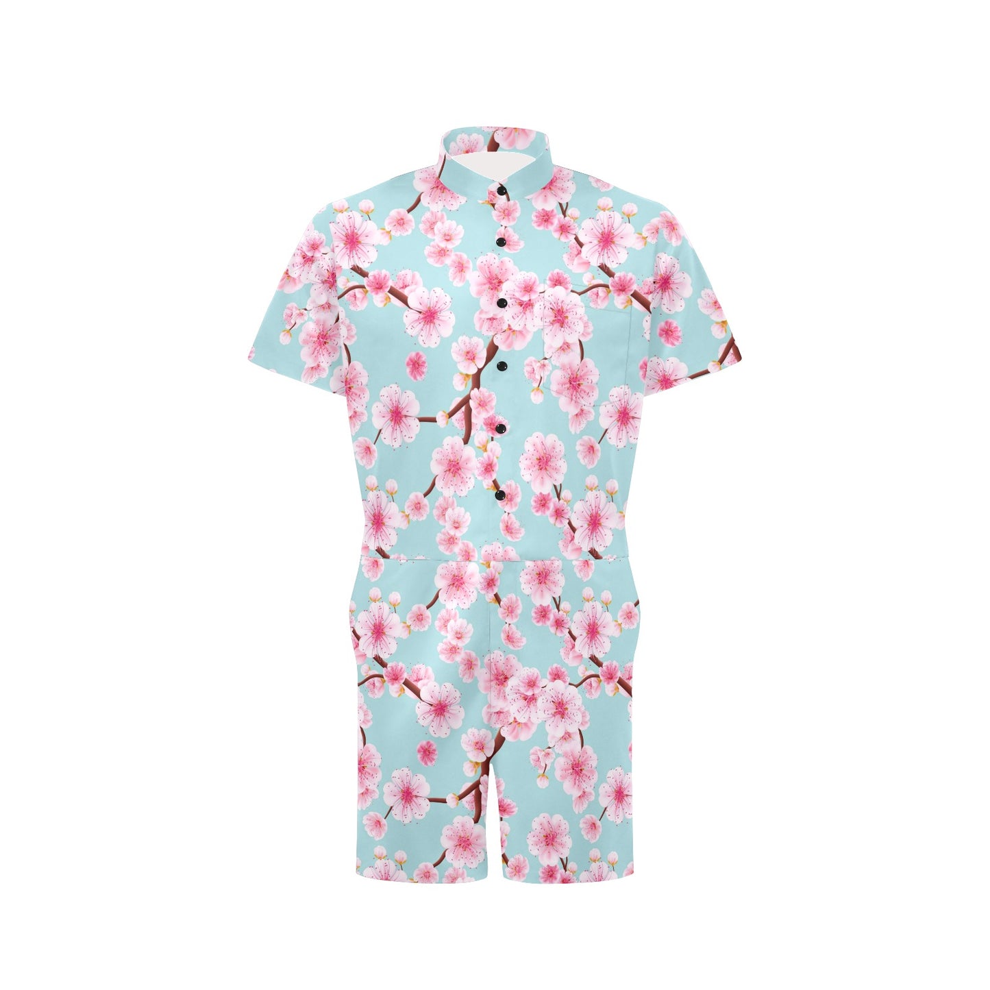 Cherry Blossom Pattern Print Design CB04 Men's Romper