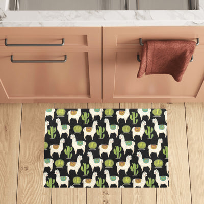 Alpaca Cactus Pattern Print Design 07 Kitchen Mat