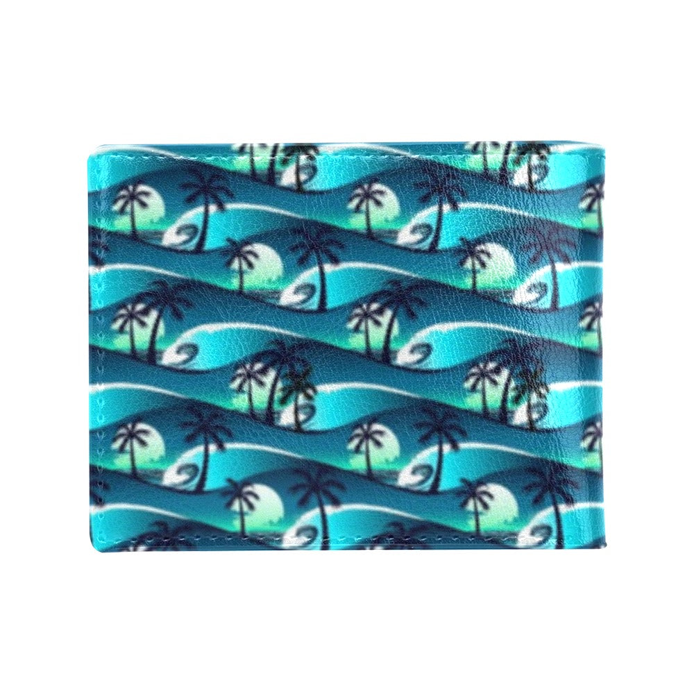 Beach Wave Design Print Men's ID Card Wallet