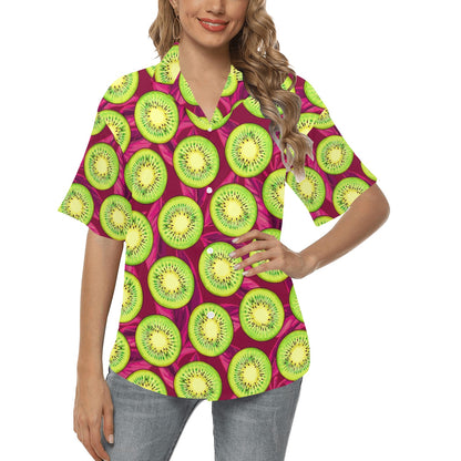 Kiwi Pattern Print Design KW05 Women's Hawaiian Shirt