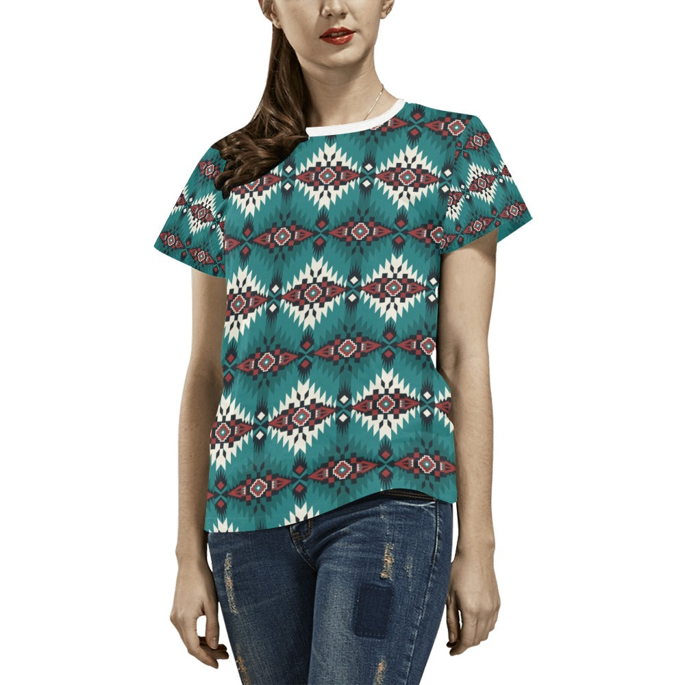 Southwest Pattern Print Design LKS308 Women's  T-shirt