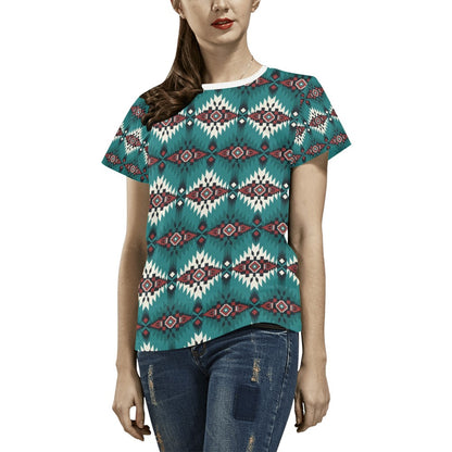 Southwest Pattern Print Design LKS308 Women's  T-shirt