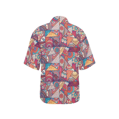 Patchwork Print Design LKS401 Women's Hawaiian Shirt