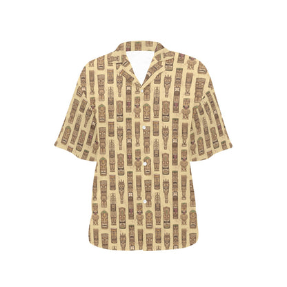 Totem Tiki Style Themed Design Women's Hawaiian Shirt