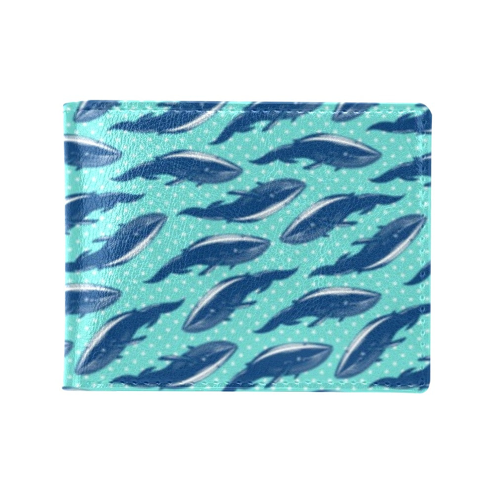 Whale Polka Dot Design Themed Print Men's ID Card Wallet