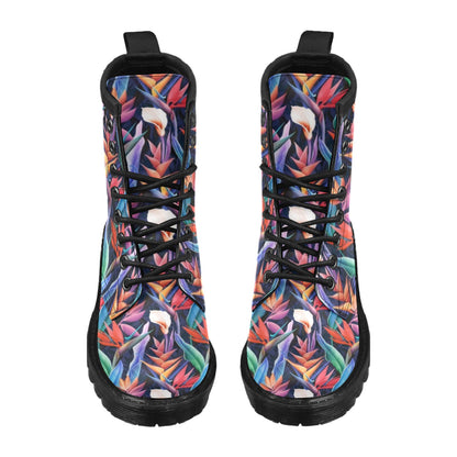 Tropical Flower Pattern Print Design TF023 Women's Boots