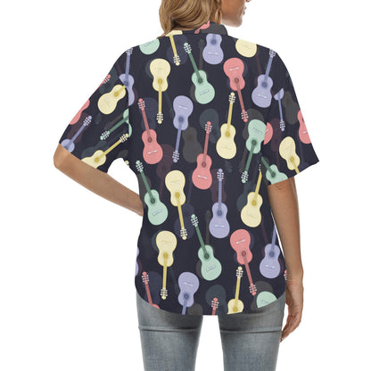 Acoustic Guitar Print Design LKS401 Women's Hawaiian Shirt