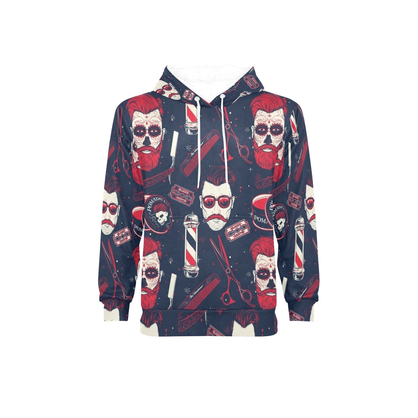 Barber Tools Design Print Pattern JJ004 Men's Pullover Hoodie