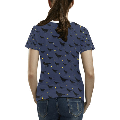 Wolf Print Design LKS301 Women's  T-shirt