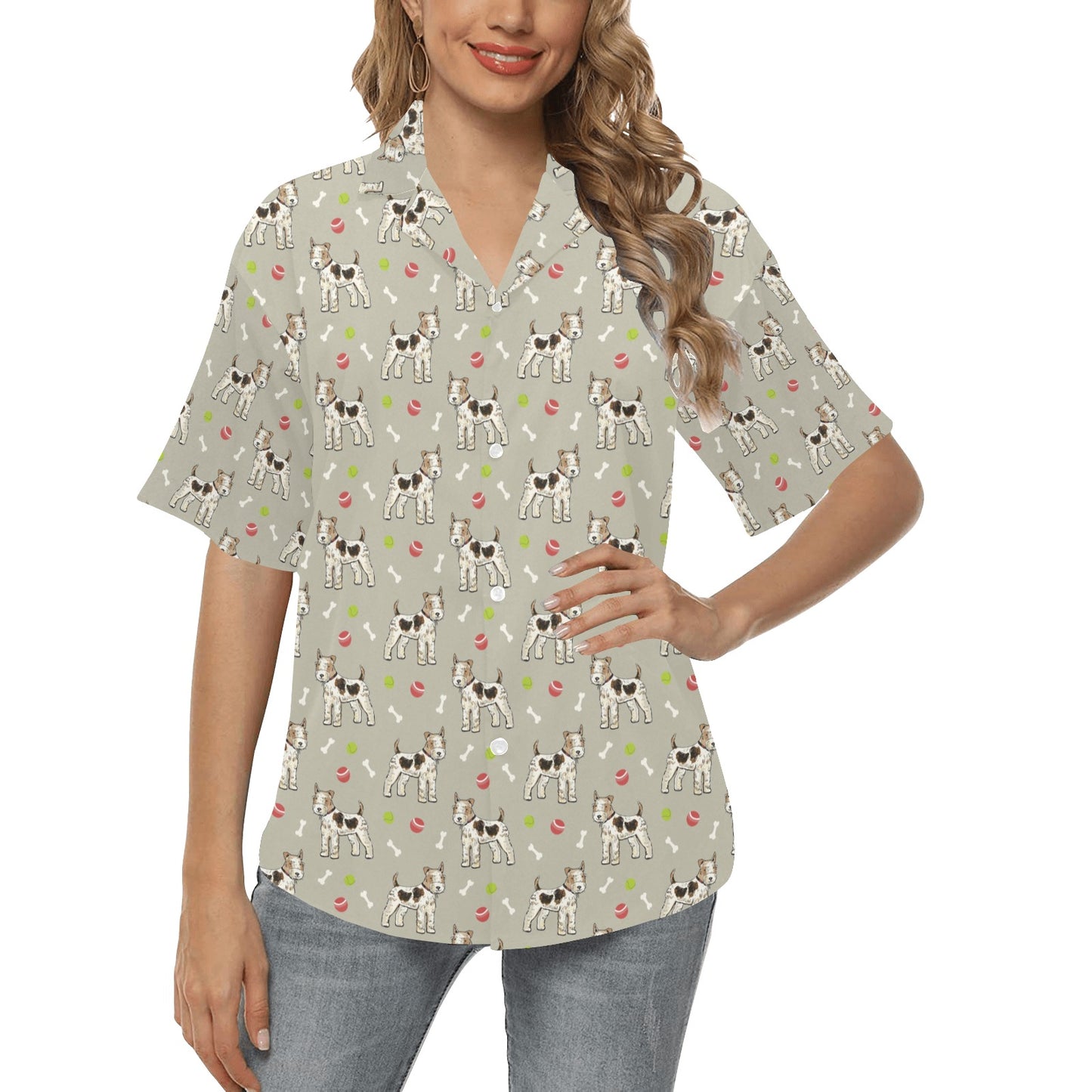 Toy Fox Terriers Print Design LKS301 Women's Hawaiian Shirt