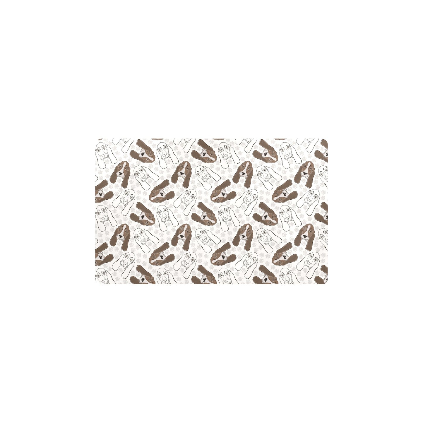 Basset Hound Pattern Print Design 01 Kitchen Mat