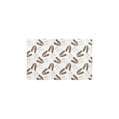 Basset Hound Pattern Print Design 01 Kitchen Mat