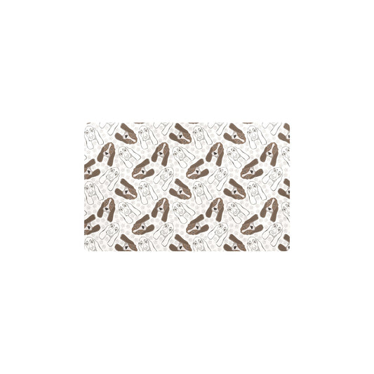 Basset Hound Pattern Print Design 01 Kitchen Mat