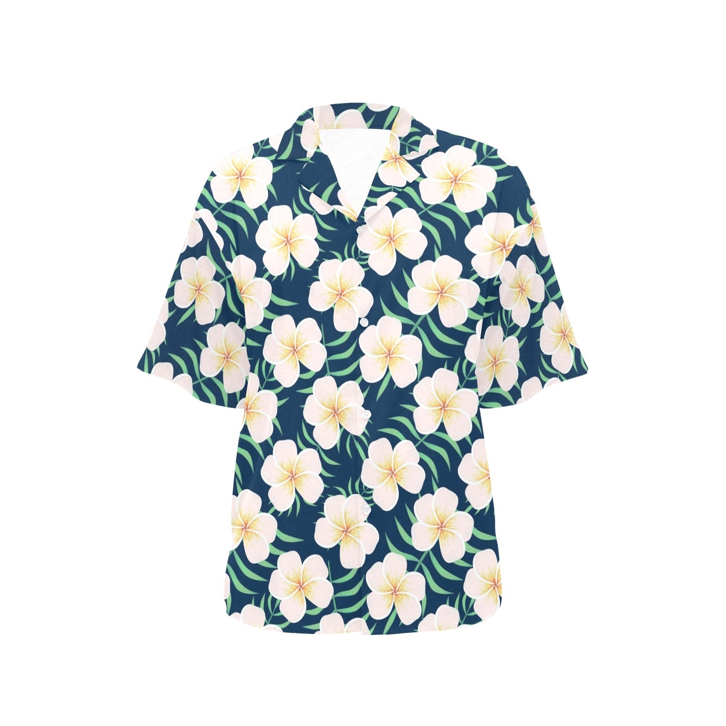 Pink Plumeria Pattern Print Design PM016 Women's Hawaiian Shirt