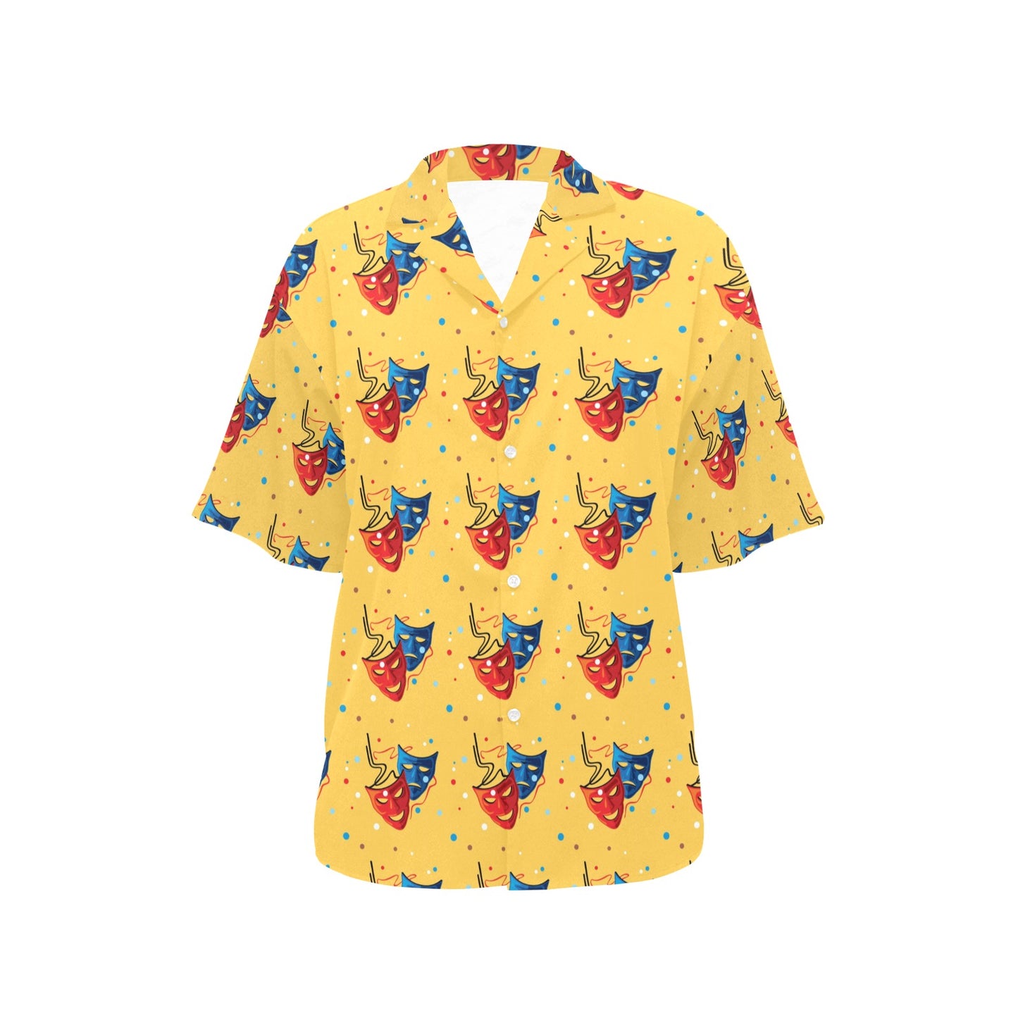 Acting Mask Pattern Print Design 02 Women's Hawaiian Shirt