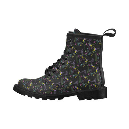 Safety Pin Print Design LKS304 Women's Boots