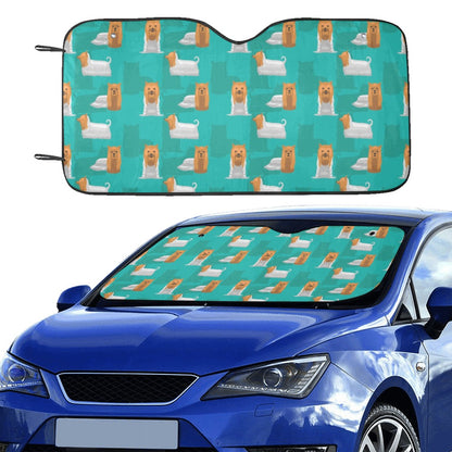 Silky Terriers Print Design LKS301 Car front Windshield Sun Shade