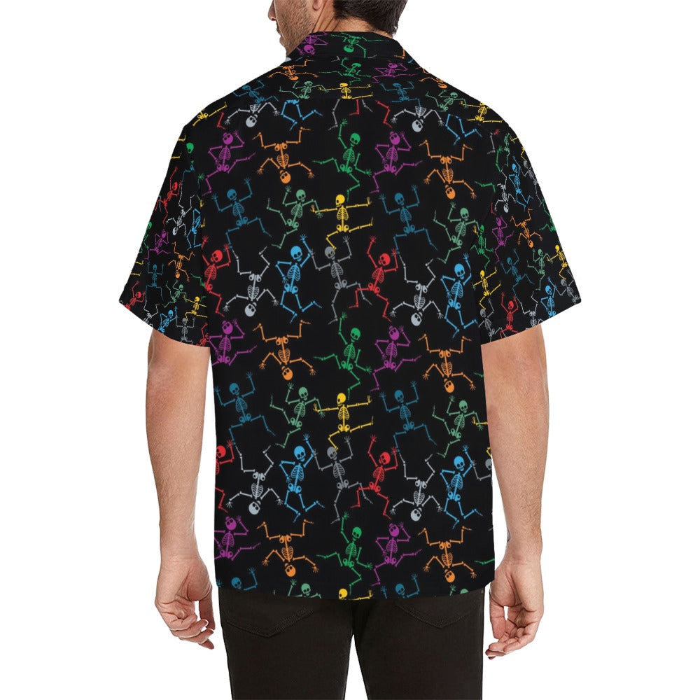 Skeleton Colorful Print Design LKS302 Men's Hawaiian Shirt