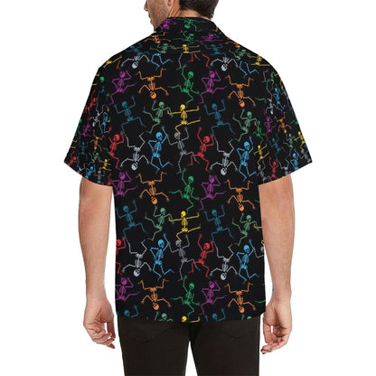Skeleton Colorful Print Design LKS302 Men's Hawaiian Shirt