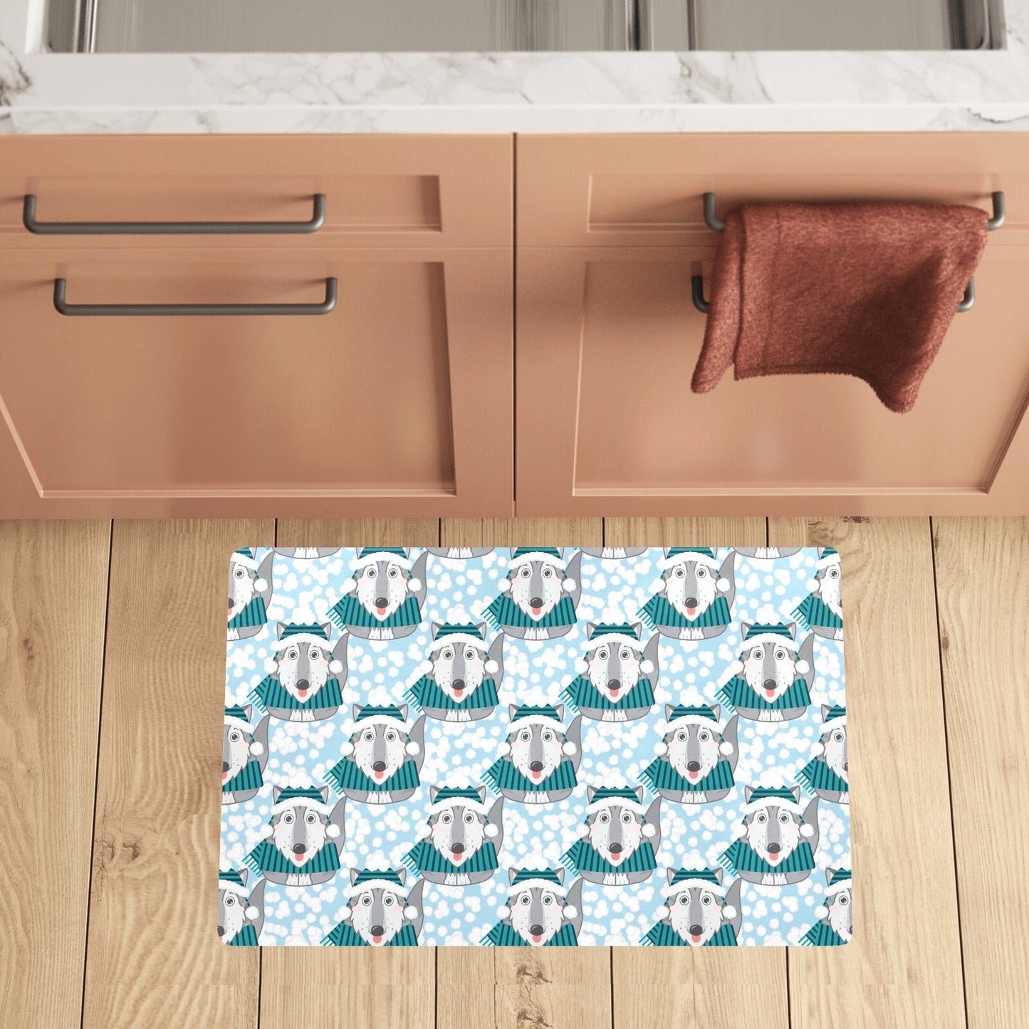 Alaskan Malamute Pattern Print Design 01 Kitchen Mat
