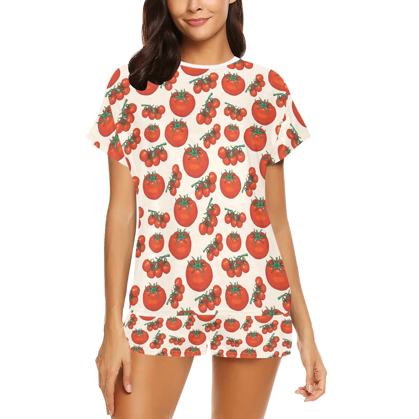 Tomato Print Design LKS302 Women's Short Pajama Set
