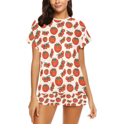 Tomato Print Design LKS302 Women's Short Pajama Set