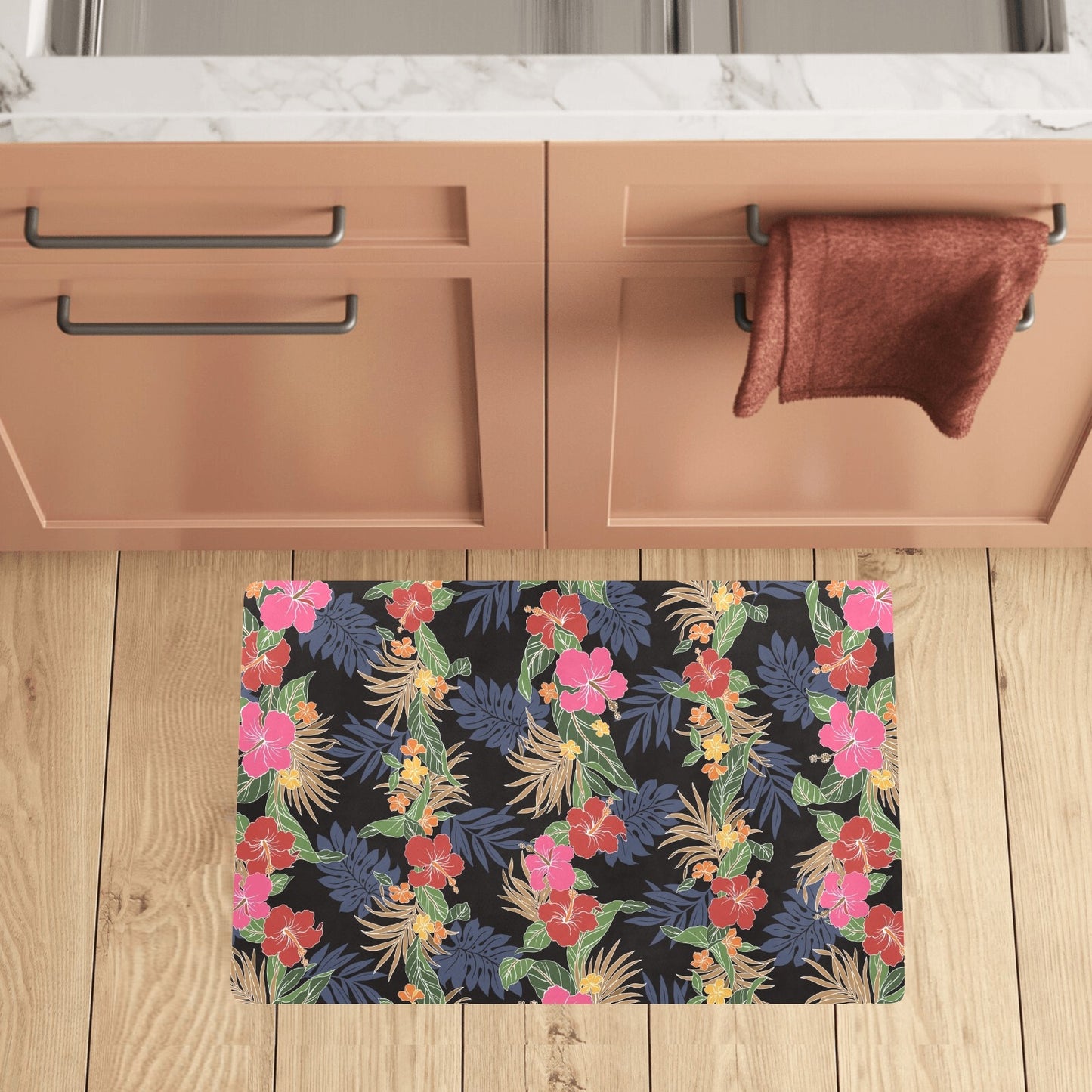 Hawaiian Themed Pattern Print Design H011 Kitchen Mat