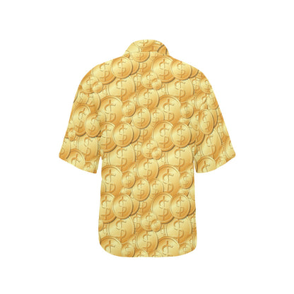 Dollar Pattern Print Design DO03 Women's Hawaiian Shirt