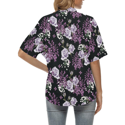Lilac Pattern Print Design LI04 Women's Hawaiian Shirt
