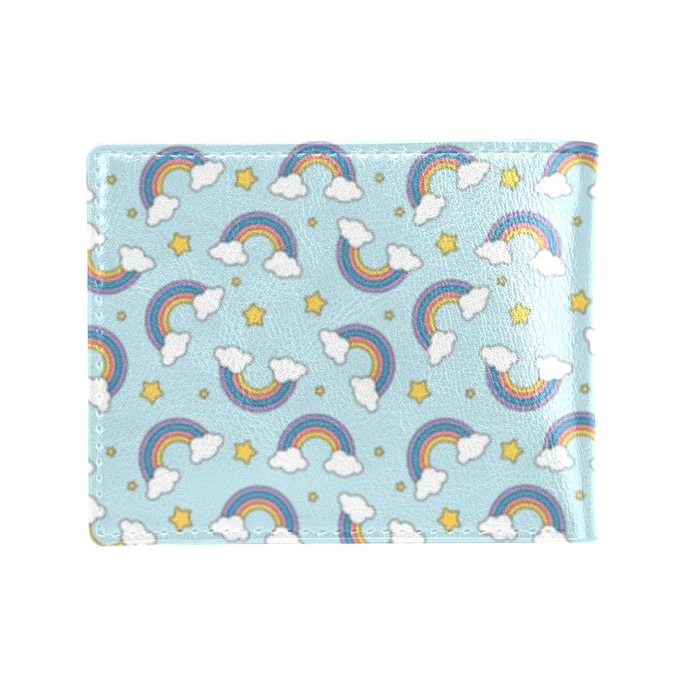 Rainbow Cloud Print Pattern Men's ID Card Wallet