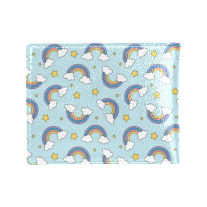 Rainbow Cloud Print Pattern Men's ID Card Wallet