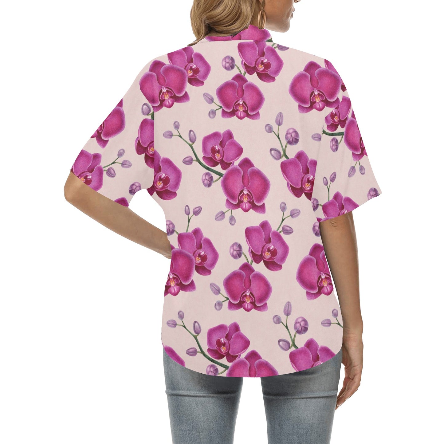 Orchid Pattern Print Design A02 Women's Hawaiian Shirt
