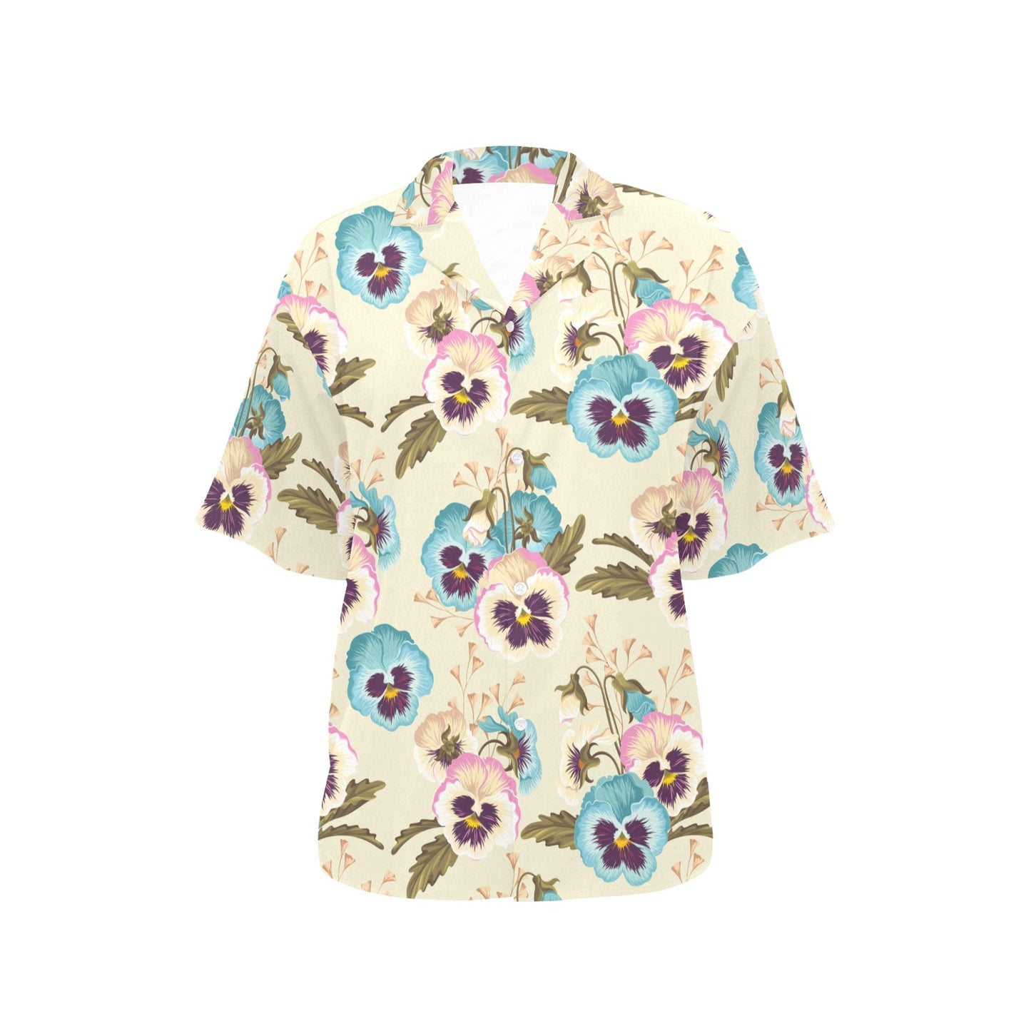 Pansy Pattern Print Design A02 Women's Hawaiian Shirt