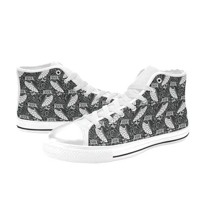 Tribal Pattern Print Design LKS308 High Top Women's White Shoes