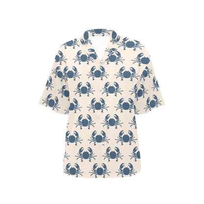 Crab Pattern Print Design 02 Women's Hawaiian Shirt