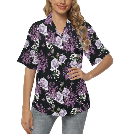 Lilac Pattern Print Design LI04 Women's Hawaiian Shirt