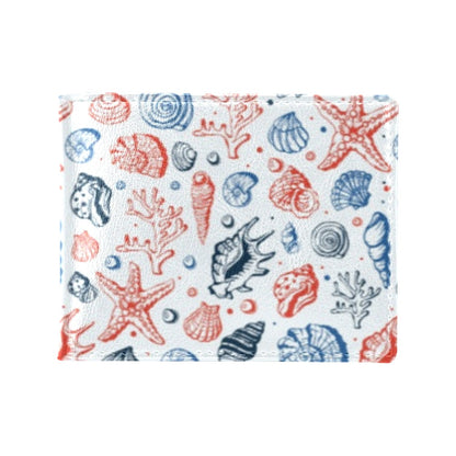 Seashell Print Design LKS307 Men's ID Card Wallet