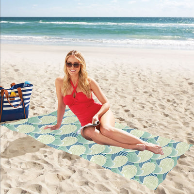 Wave Japan Style Print Design LKS302 Beach Towel 32" x 71"