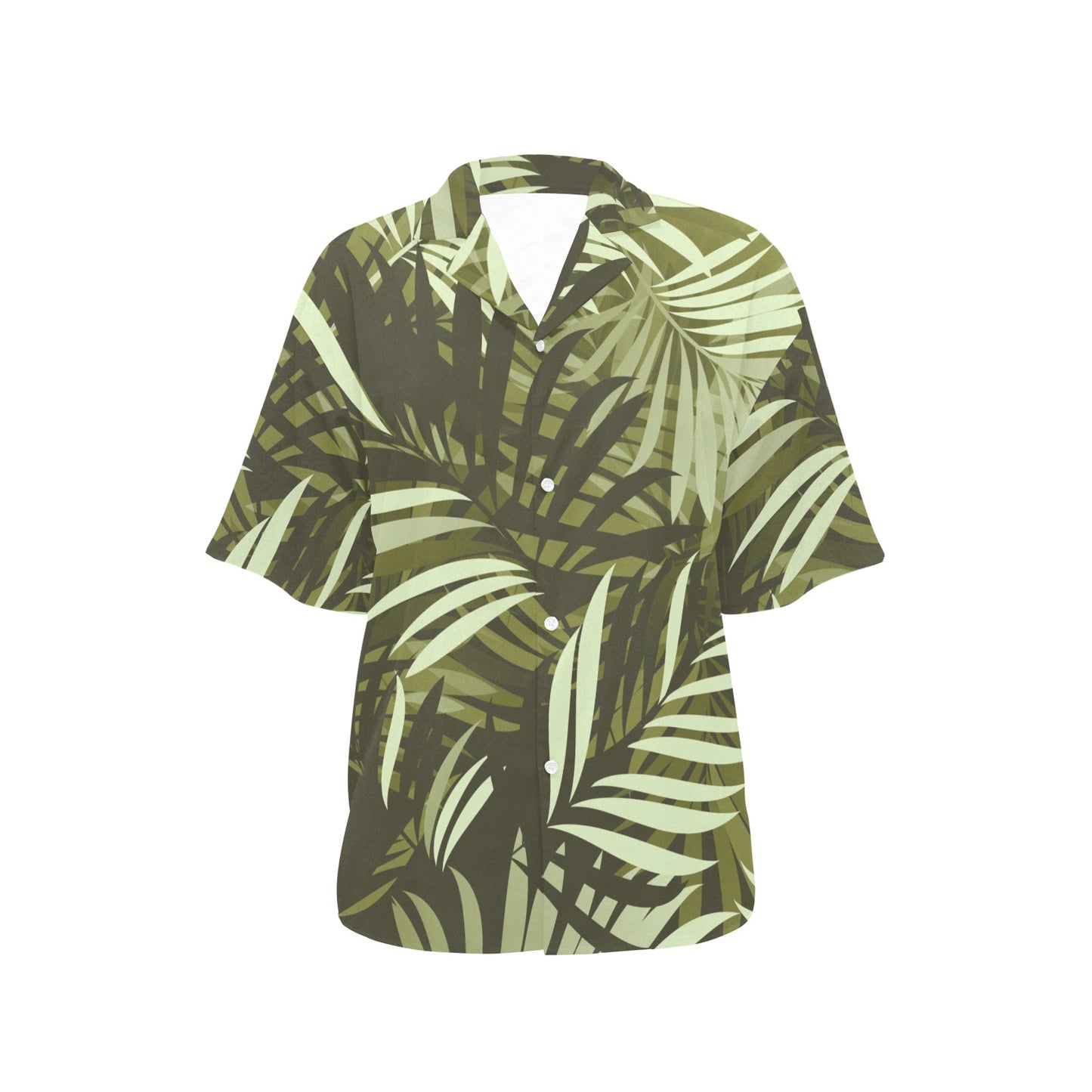 Palm Leaves Pattern Print Design PL05 Women's Hawaiian Shirt