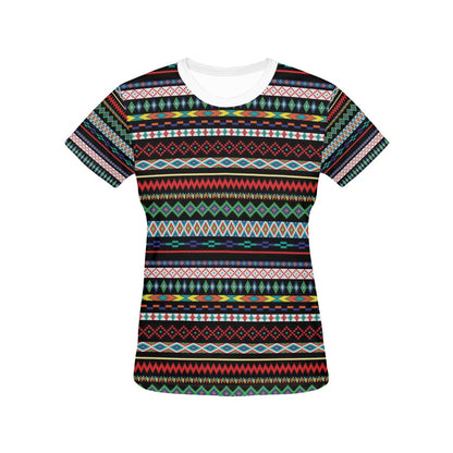 Southwest Pattern Print Design LKS302 Women's  T-shirt