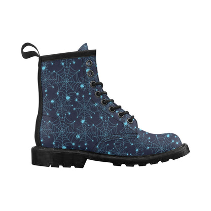 Spider Web Blue Print Design LKS304 Women's Boots