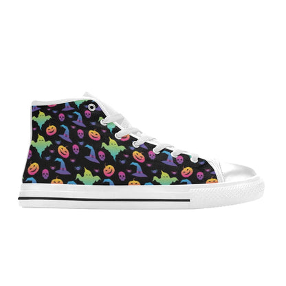 Halloween Print Design LKS404 High Top Women's White Shoes