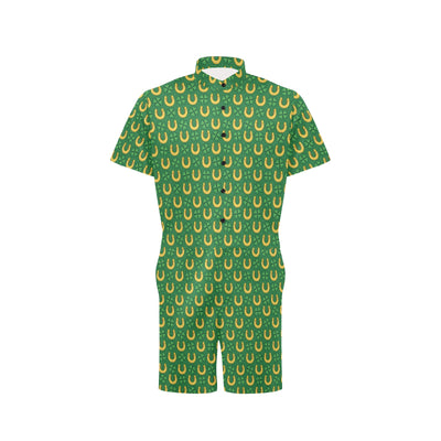 Shamrock Horseshoes Print Pattern Men's Romper