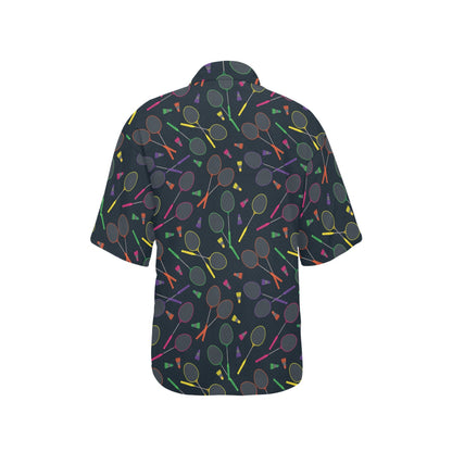 Badminton Pattern Print Design 04 Women's Hawaiian Shirt