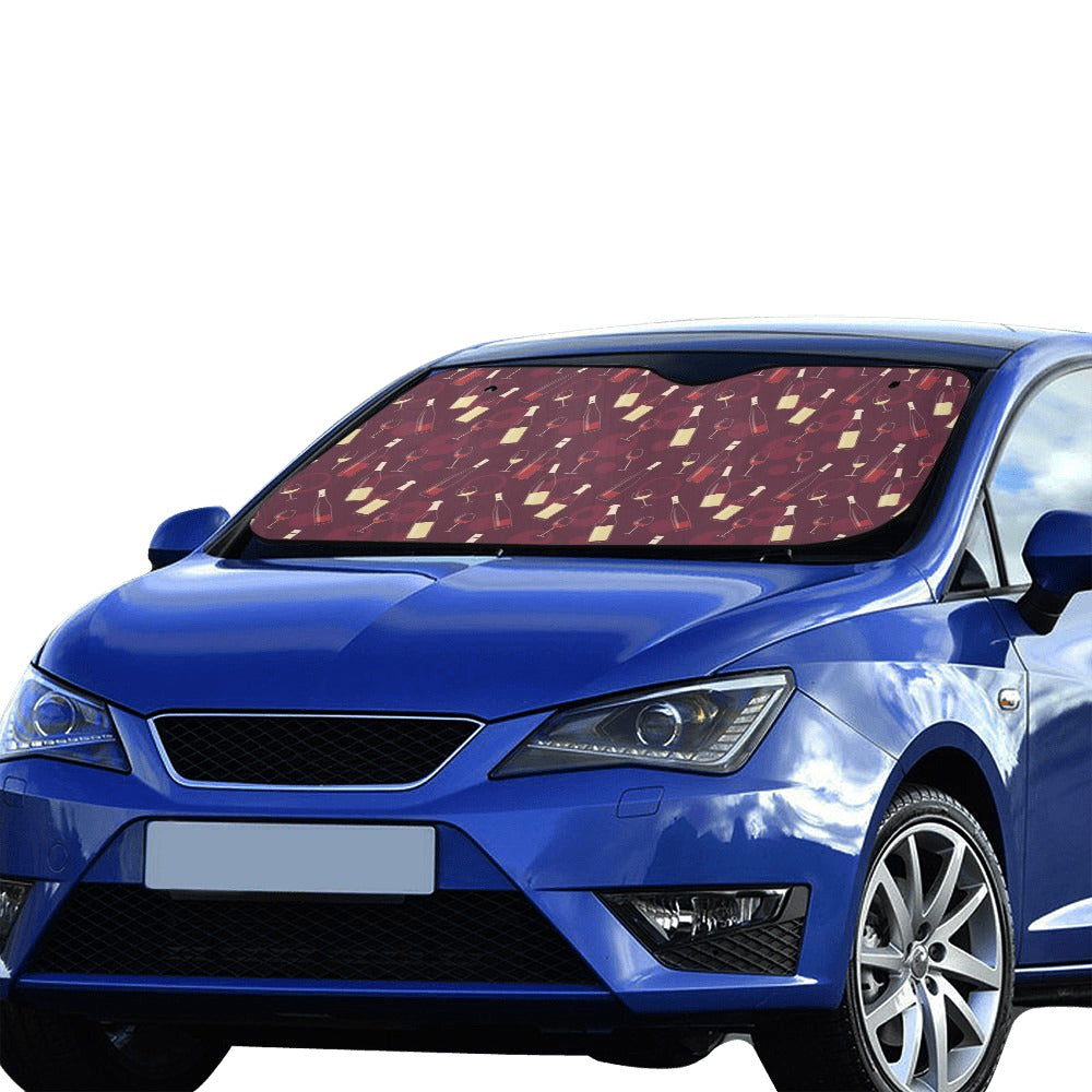Wine Themed Print Design LKS302 Car front Windshield Sun Shade