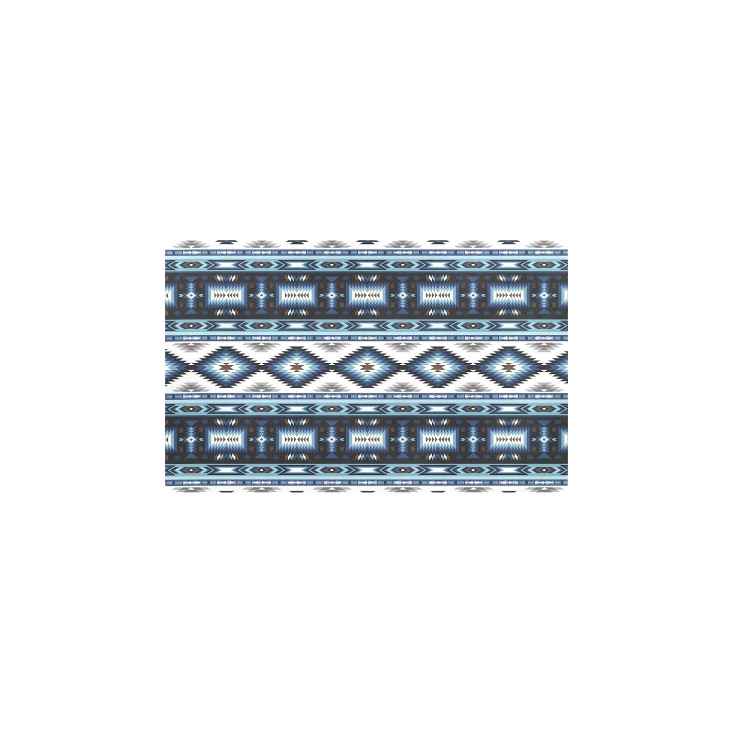Navajo Dark Blue Print Pattern Kitchen Mat