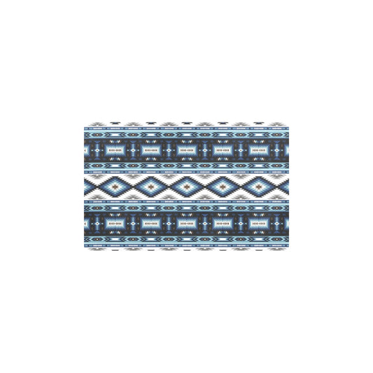 Navajo Dark Blue Print Pattern Kitchen Mat